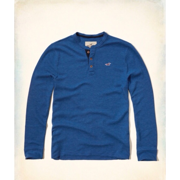 Hollister Other - Hollister Co. Blue Long Sleeve Waffle Henley Tee